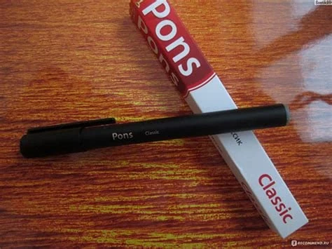 Archived consumer photograph of a Pons Classic electronic cigarette across its red and white package